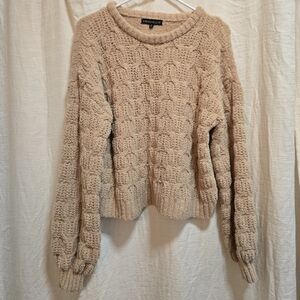 Love Ellie Women's Beige Cable Knit Sweater